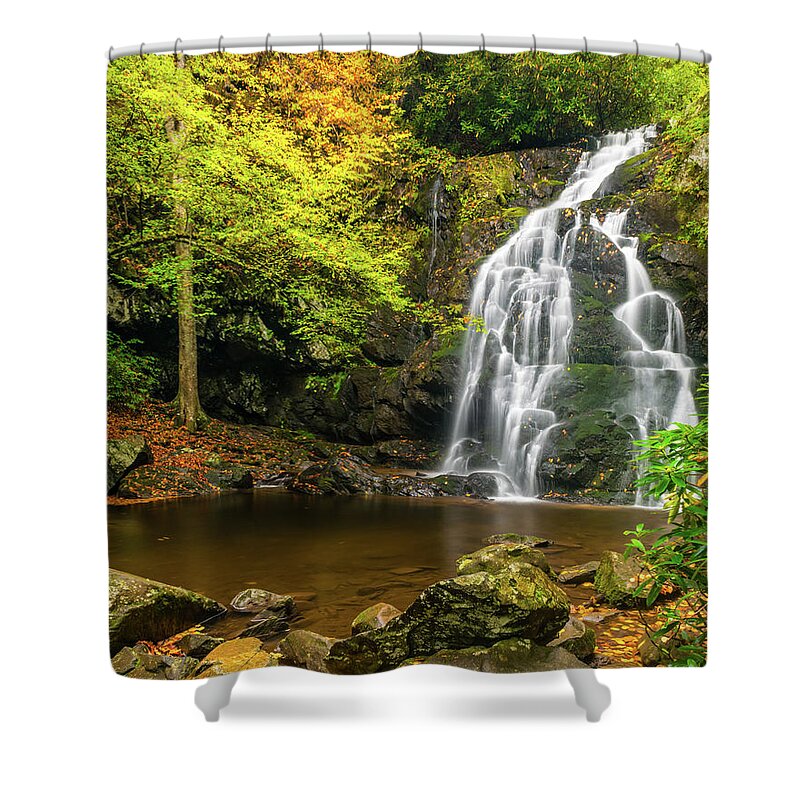 Appalachian Mountains Shower Curtain featuring the photograph Spruce Flats Falls Autumn Full View by Kenneth Everett