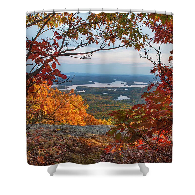 Lakes Shower Curtain featuring the photograph Squam Lake Autumn Views by White Mountain Images
