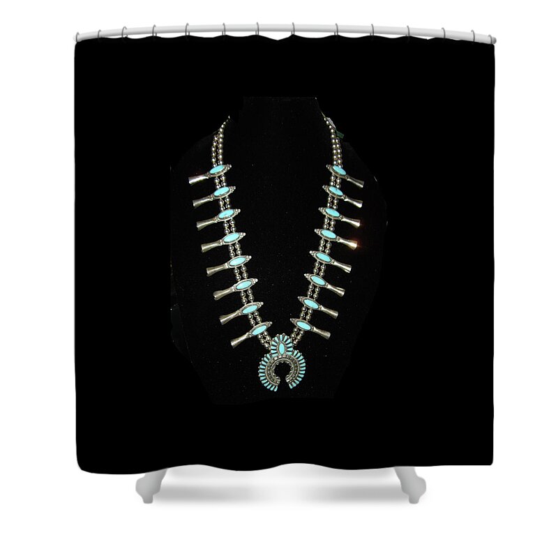 Necklace Shower Curtain featuring the photograph Squash Blossom Necklace by Nancy Ayanna Wyatt