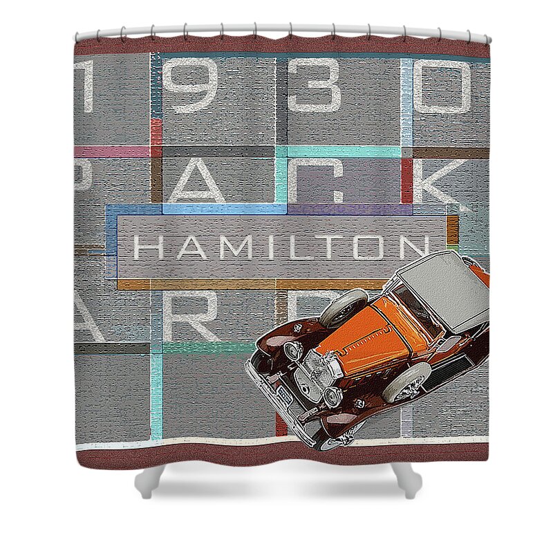 Hamilton Collection Shower Curtain featuring the digital art Hamilton Collection / 1930 Packard by David Squibb