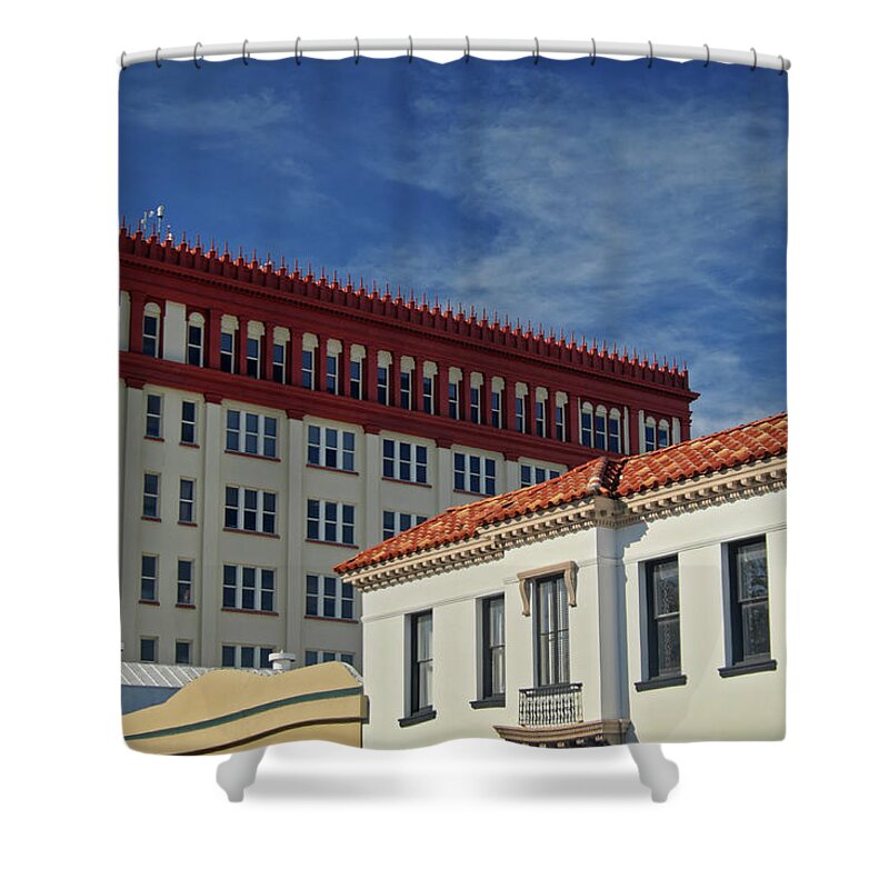 Spanish Shower Curtain featuring the photograph St. Augustine Architecture by George Taylor