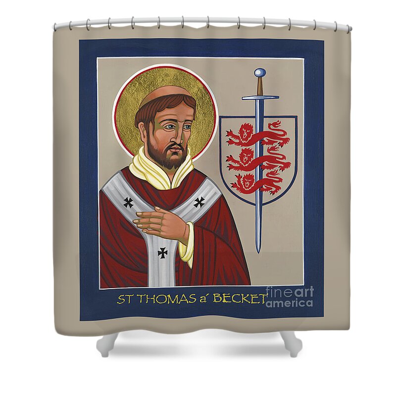 St Thomas A' Becket Shower Curtain featuring the painting St. Thomas a' Becket by William Hart McNichols