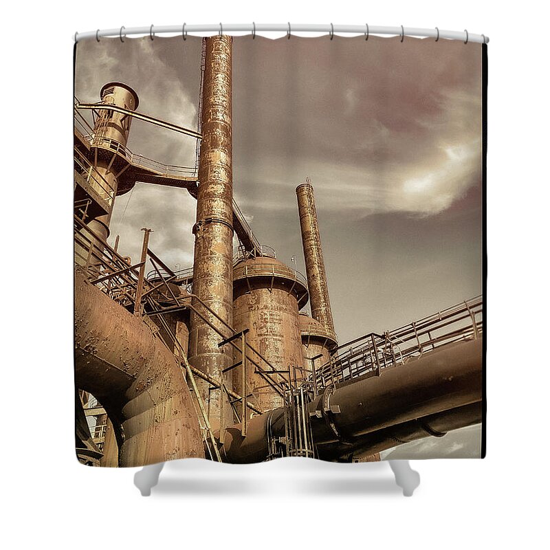  Shower Curtain featuring the photograph Stacks by Dmdcreative Photography