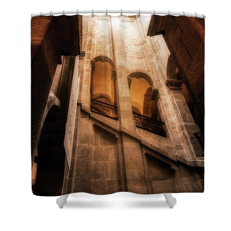 Staircase Shower Curtain featuring the photograph Staircase of the bell tower by Micah Offman