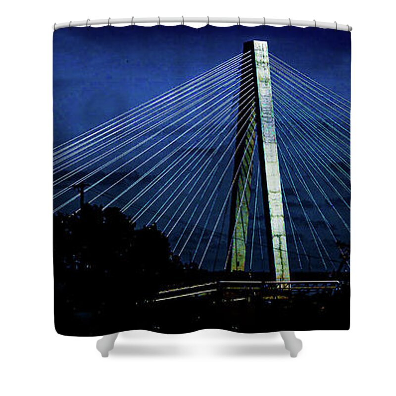 Abstractphotoart Shower Curtain featuring the photograph Stan Muscial Memorial Bridge by Ken Sexton