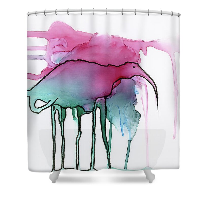 Alcohol Shower Curtain featuring the painting Stand Tall by KC Pollak