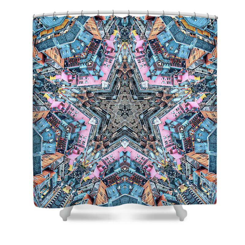 Star Shower Curtain featuring the digital art Star City by Phil Perkins
