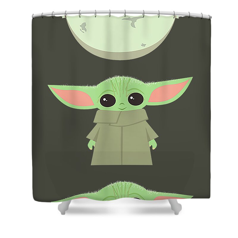 Star Wars: The Mandalorian Shower Curtain and Rug Bath Set Green
