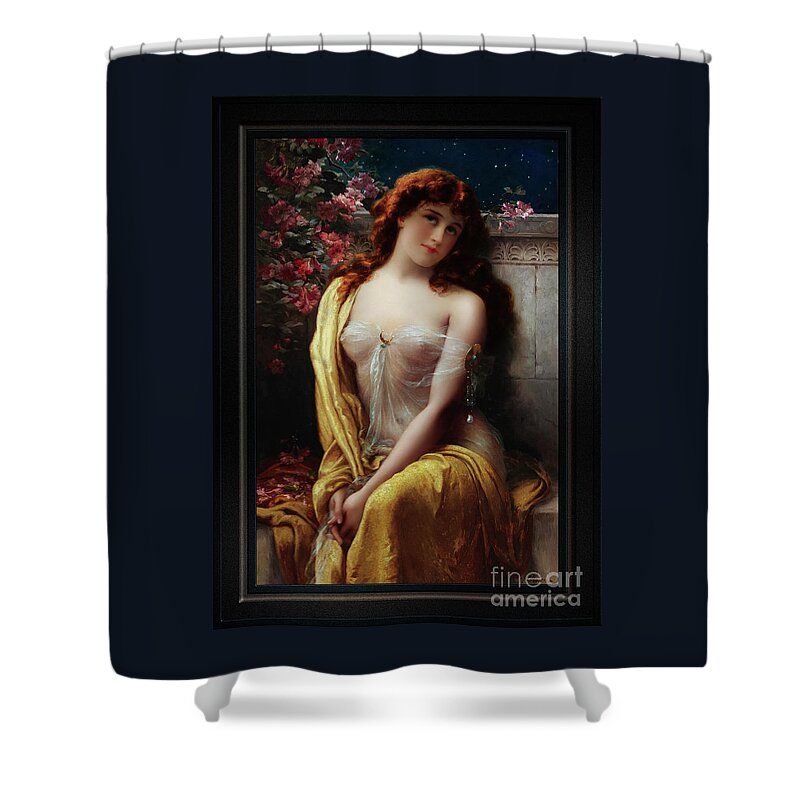 Starlight Shower Curtain featuring the painting Starlight by Emile Vernon Classical Fine Art Old Masters Reproduction by Rolando Burbon