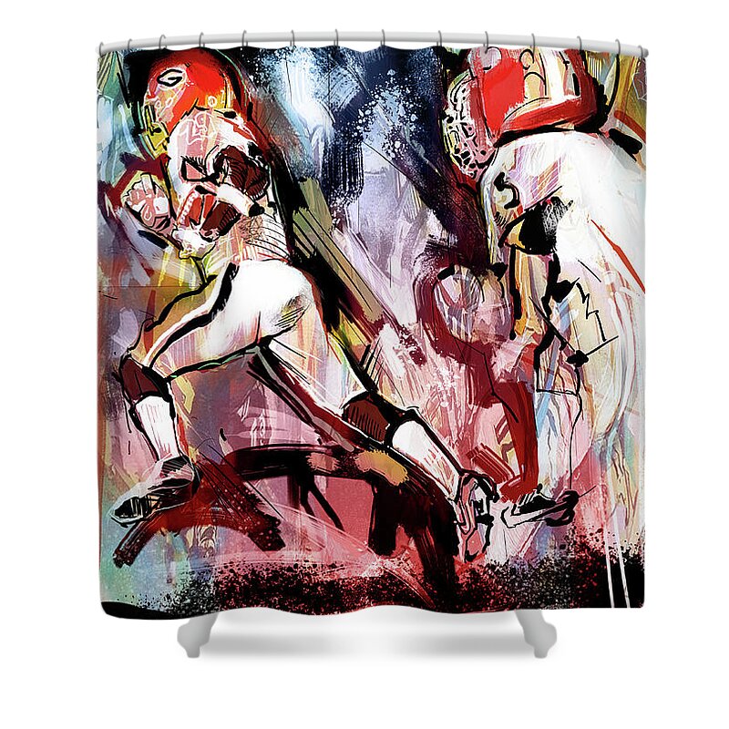  Shower Curtain featuring the painting Start to the season II by John Gholson