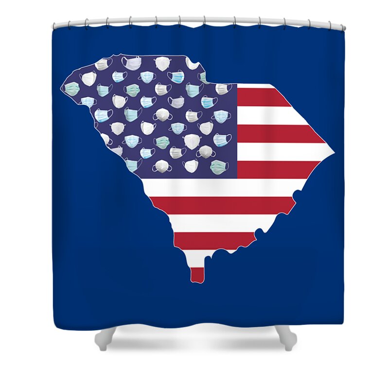 Digital Shower Curtain featuring the digital art State of South Carolina by Fei A