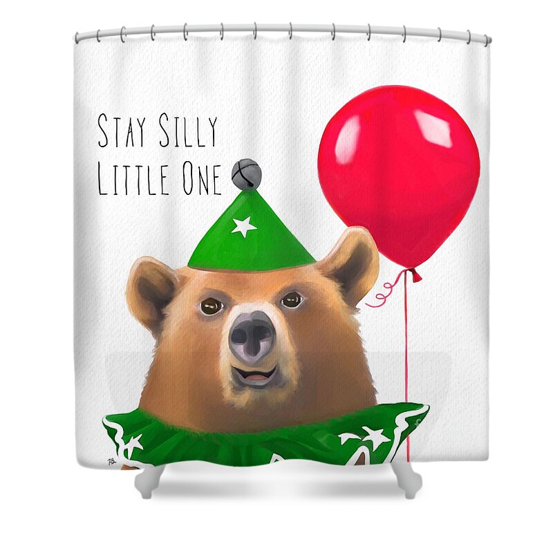 Bear Shower Curtain featuring the painting Stay Silly Bear by Tammy Lee Bradley