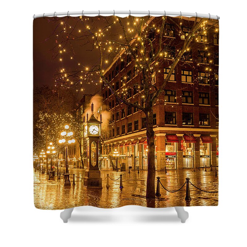 British Columbia Shower Curtain featuring the photograph Steam Clock, Gastown, Vancouver, BC, Canada by Michael Wheatley