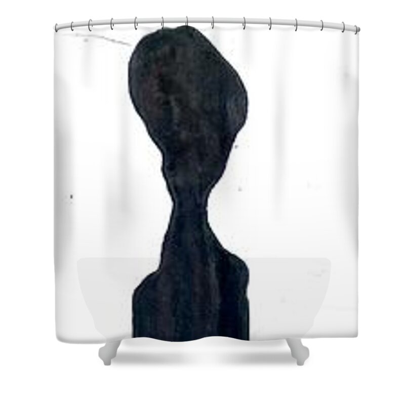 Figure Shower Curtain featuring the sculpture Steel Figure by David Euler