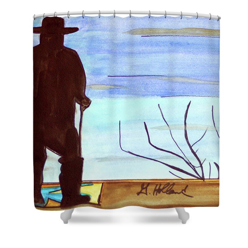 Great Musician Shower Curtain featuring the painting Stevie Ray by Genevieve Holland