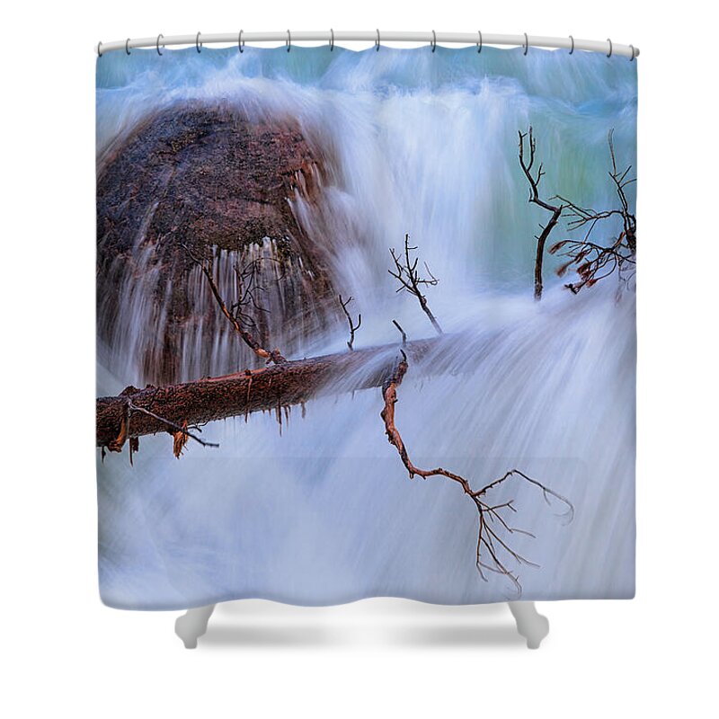 Abstract Shower Curtain featuring the photograph Sticks and Stones by Rick Furmanek