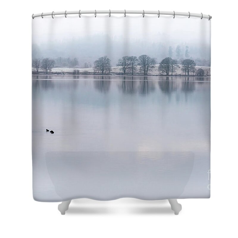 Lake District Shower Curtain featuring the photograph Still Water Lake, Cumbria by Perry Rodriguez