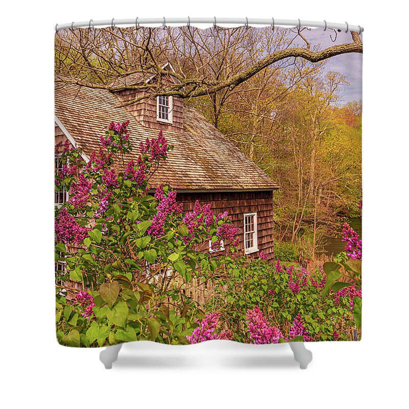 Mill Shower Curtain featuring the photograph Stony Brook Gristmill in Spring by Sean Mills