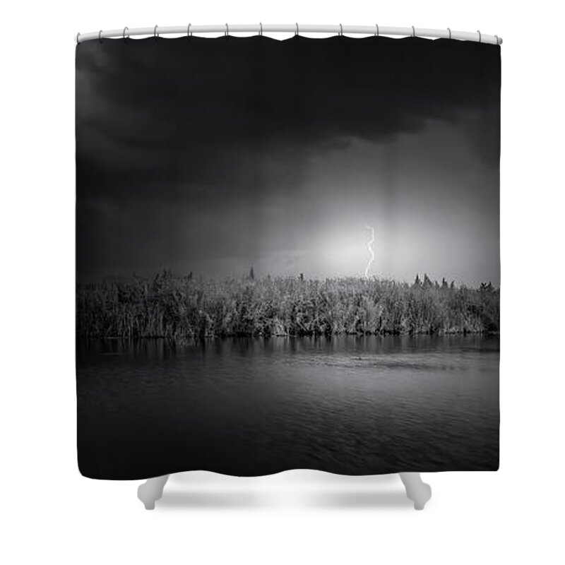 Lightning Shower Curtain featuring the photograph Storm Front by Mark Andrew Thomas