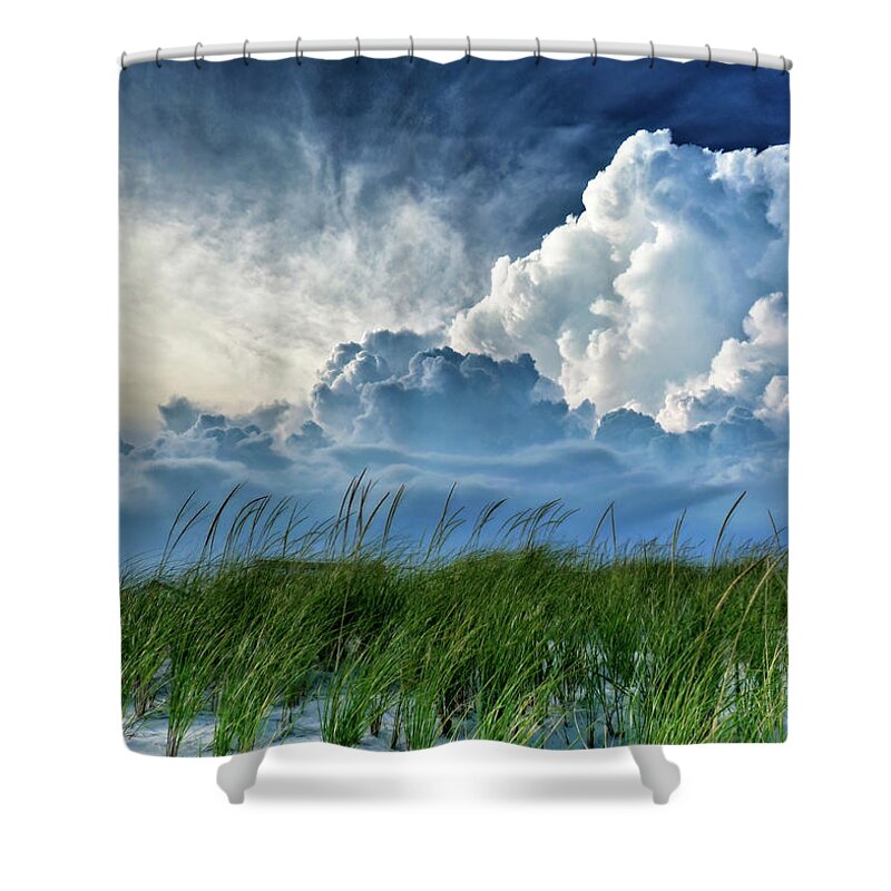 Storm Over The Dunes Shower Curtain featuring the photograph Storm over the Dunes by Carolyn Derstine