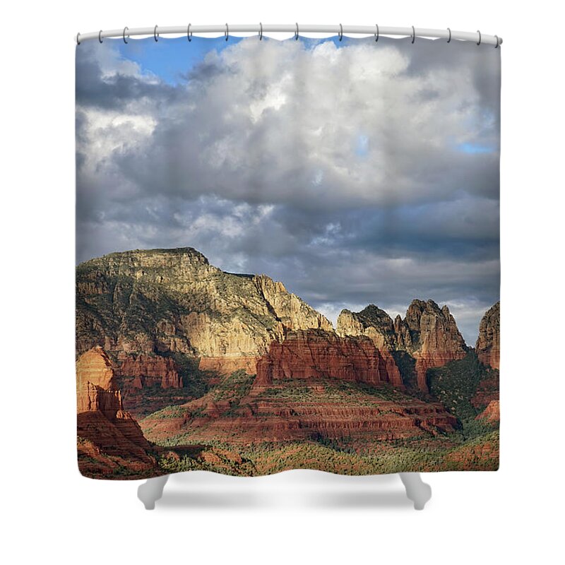 Sedona Shower Curtain featuring the photograph Stormy Light by Leda Robertson