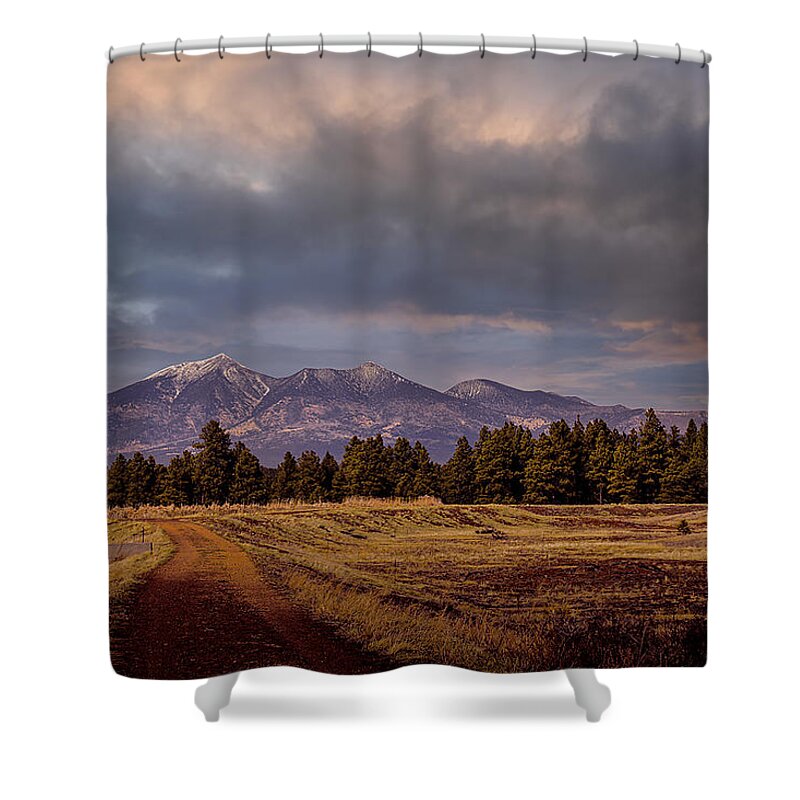 Wetlands Shower Curtain featuring the photograph Stormy Skies by Laura Putman