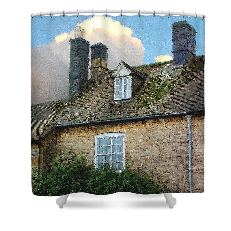 Stow-in-the-wold Shower Curtain featuring the photograph Stow Chimneys by Brian Watt