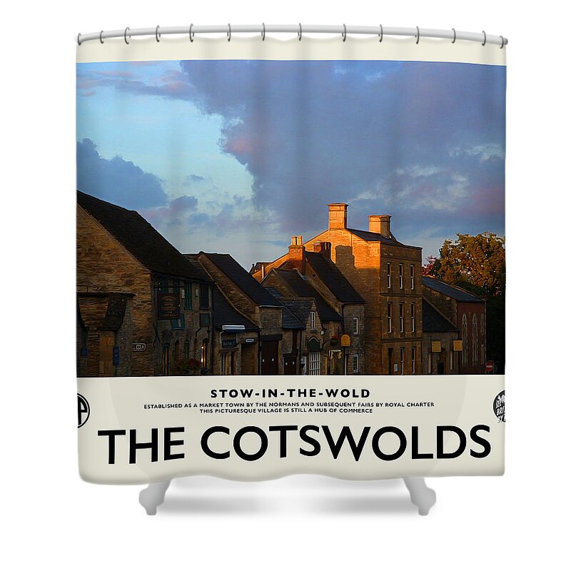 Stow-in-the-wold Shower Curtain featuring the photograph Stow Cream Railway Poster by Brian Watt