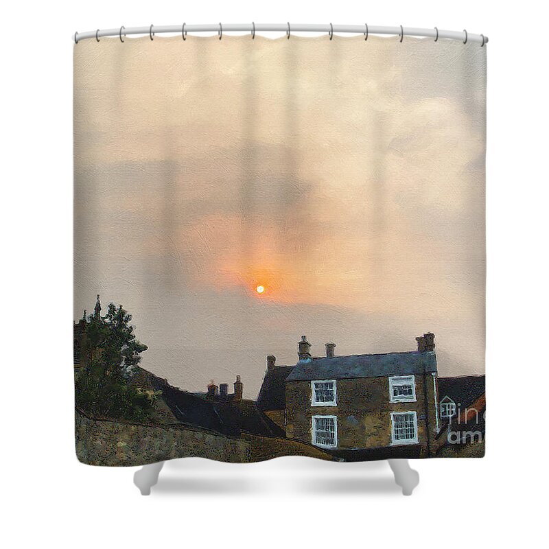 Stow-in-the-wold Shower Curtain featuring the photograph Stow Gables Turner Sky by Brian Watt