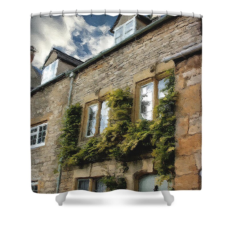 Stow-in-the-wold Shower Curtain featuring the photograph Stow in the Wold Facade Two by Brian Watt