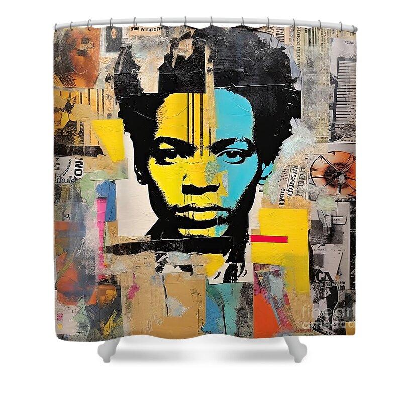 Collage Shower Curtain featuring the photograph Street Art Collage 01 by Jack Torcello