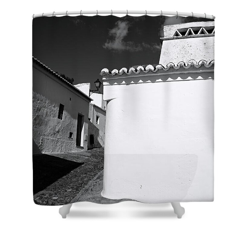 Alentejo Shower Curtain featuring the photograph Streets of a medieval castle. Alentejo by Angelo DeVal