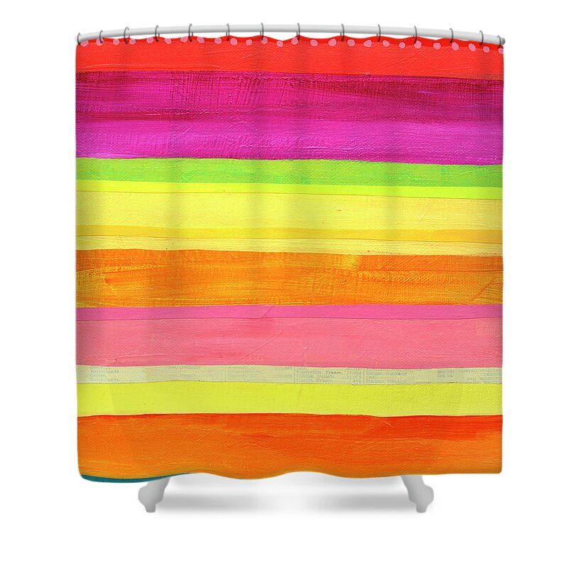 Abstract Art Shower Curtain featuring the painting Stripe Study #2 by Jane Davies