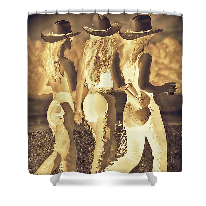 Rodeo Shower Curtain featuring the photograph Struttin Their Stuff by Don Schimmel