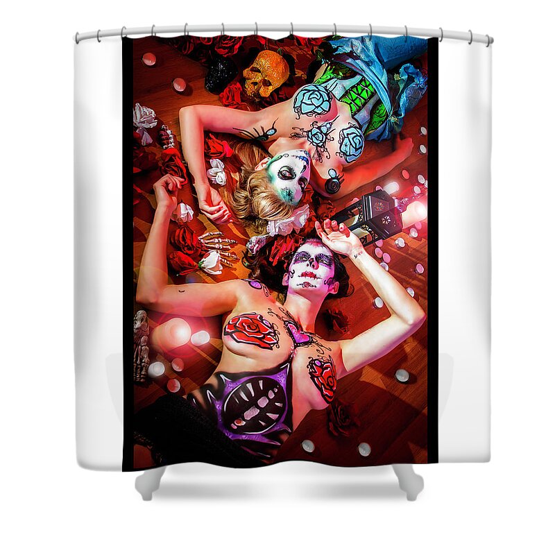 Cosplay Shower Curtain featuring the photograph Sugar Skulls #1 by Christopher W Weeks