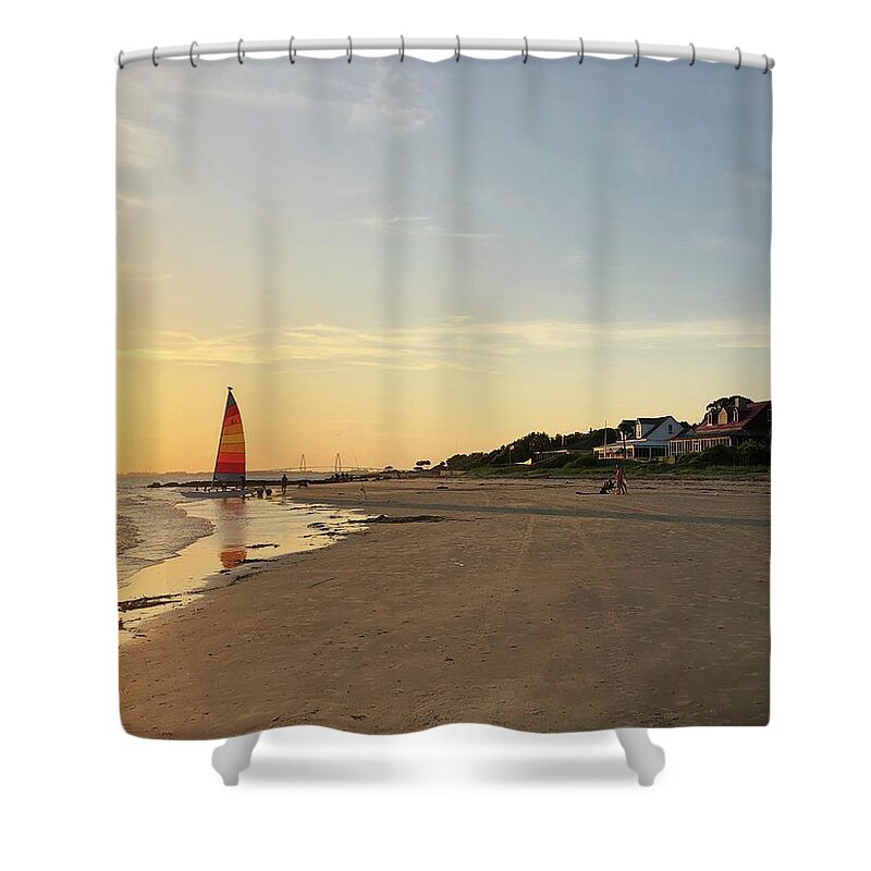 Beach Shower Curtain featuring the photograph Summer Evening by Flavia Westerwelle