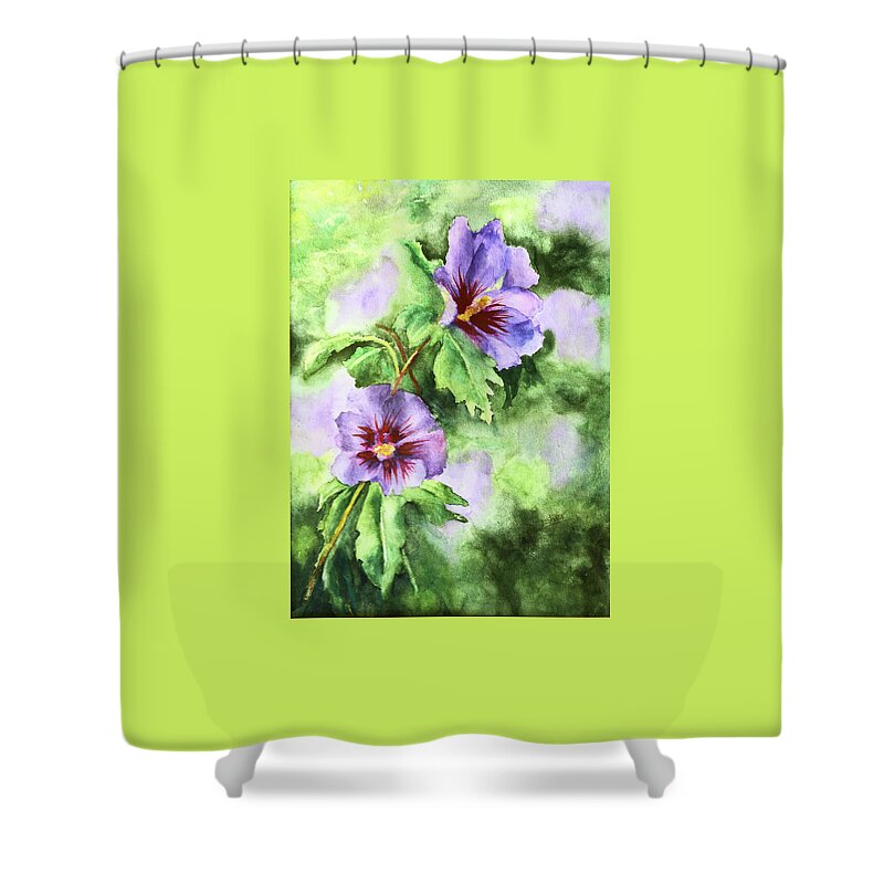 Art - Watercolor Shower Curtain featuring the painting Summer Glory Watercolour on Paper by Sher Nasser