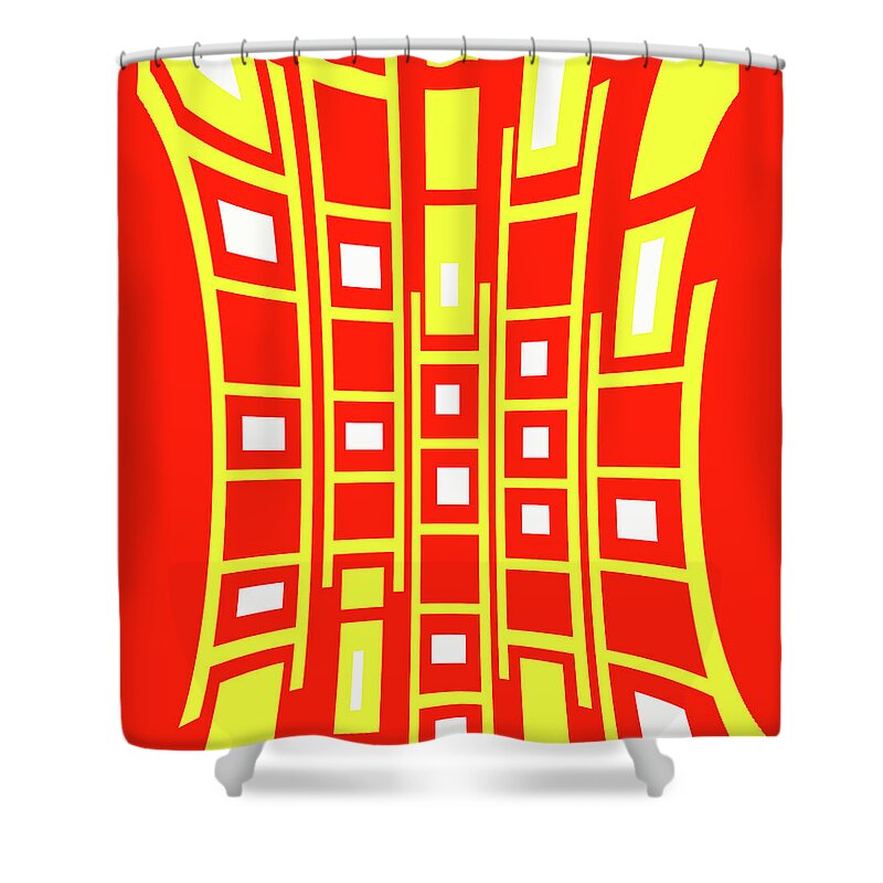 Abstract Shower Curtain featuring the digital art Summer in the City by Jeremy Edsall