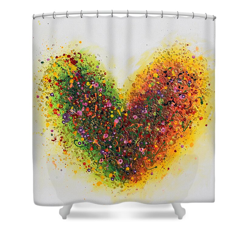 Heart Shower Curtain featuring the painting Summer Love by Amanda Dagg
