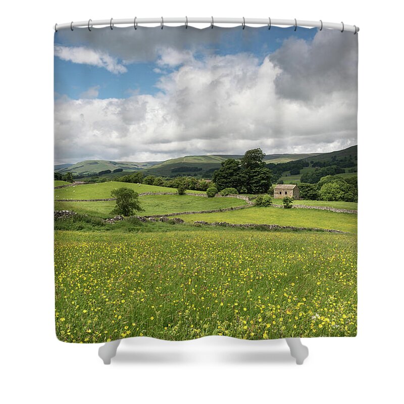 England Shower Curtain featuring the photograph Summer Meadows, Yorkshire Dales,England, UK by Sarah Howard