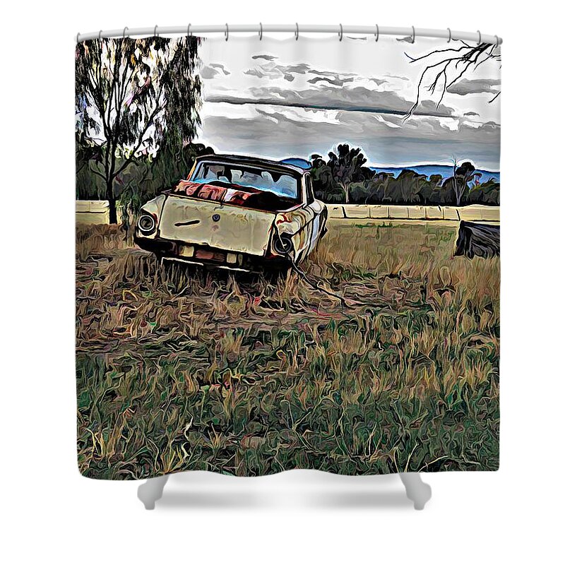 Country View Shower Curtain featuring the photograph Summer on the Farm by Joan Stratton