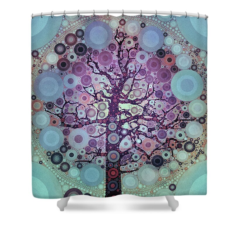 Tree Of Life Shower Curtain featuring the digital art Summer Solstice Tree by Peggy Collins
