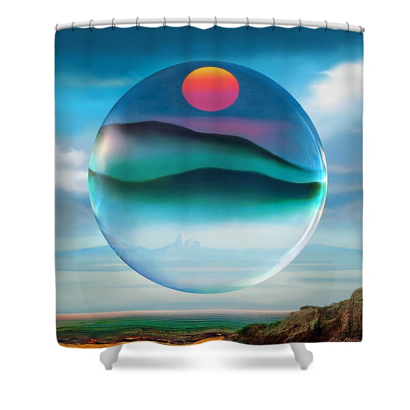 Summerland Shower Curtain featuring the digital art Summerland Shores by Robin Moline