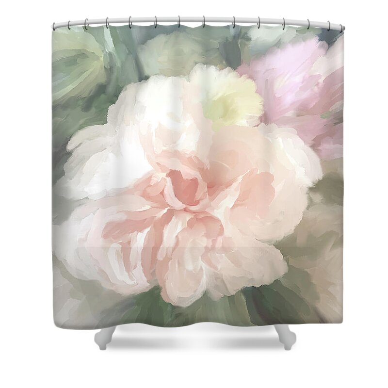 Flowers Shower Curtain featuring the digital art Summertime Blooms 04-Ramona Murdock Art by Ramona Murdock