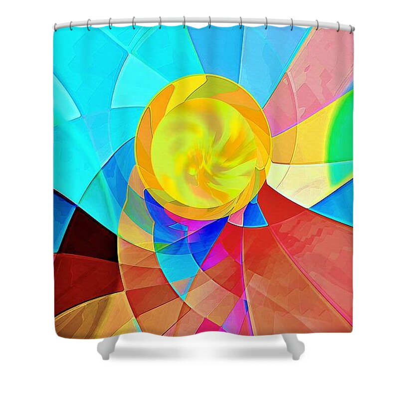 Sun Shower Curtain featuring the digital art Sun 01032022 by David Manlove