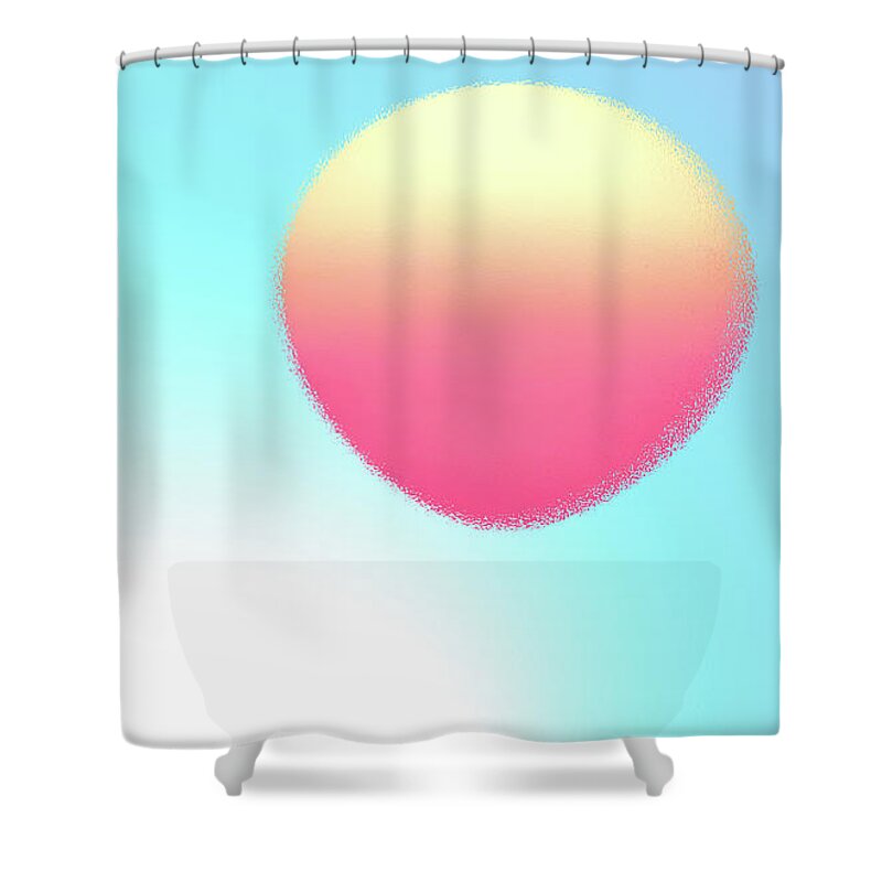 Sun Shower Curtain featuring the digital art Sun Balloon by Kathleen Illes
