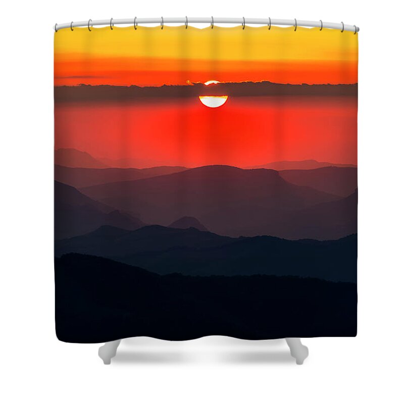 Balkan Mountains Shower Curtain featuring the photograph Sun Eye by Evgeni Dinev