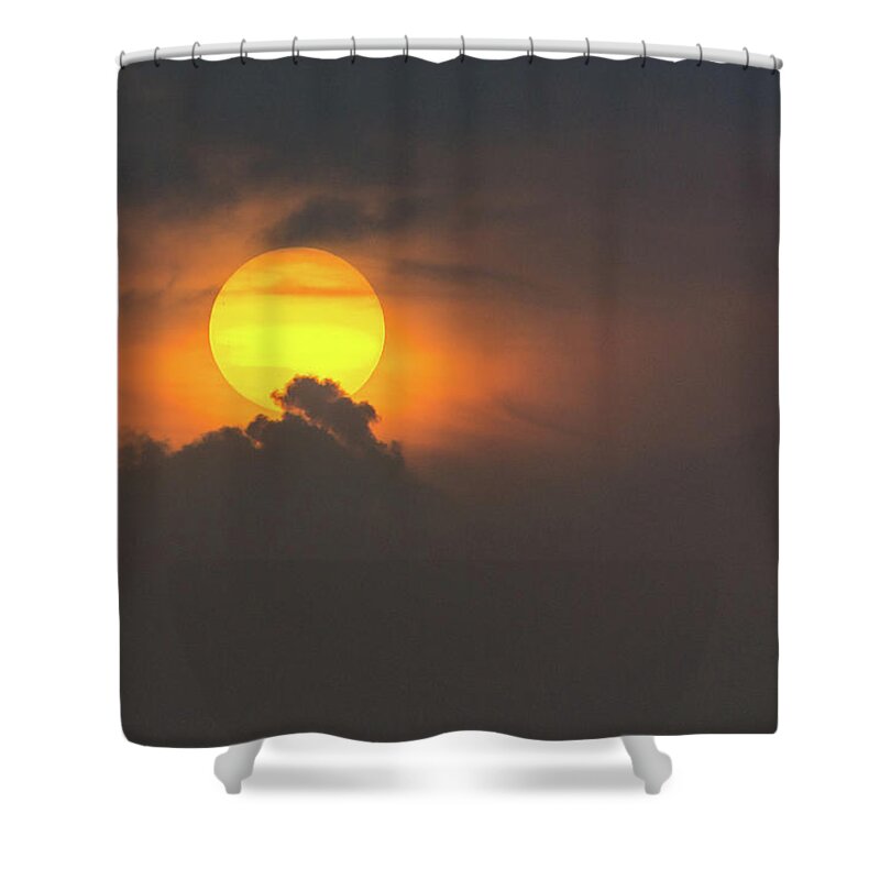 Clouds Shower Curtain featuring the photograph Sun popping into clouds by Andrew Lalchan