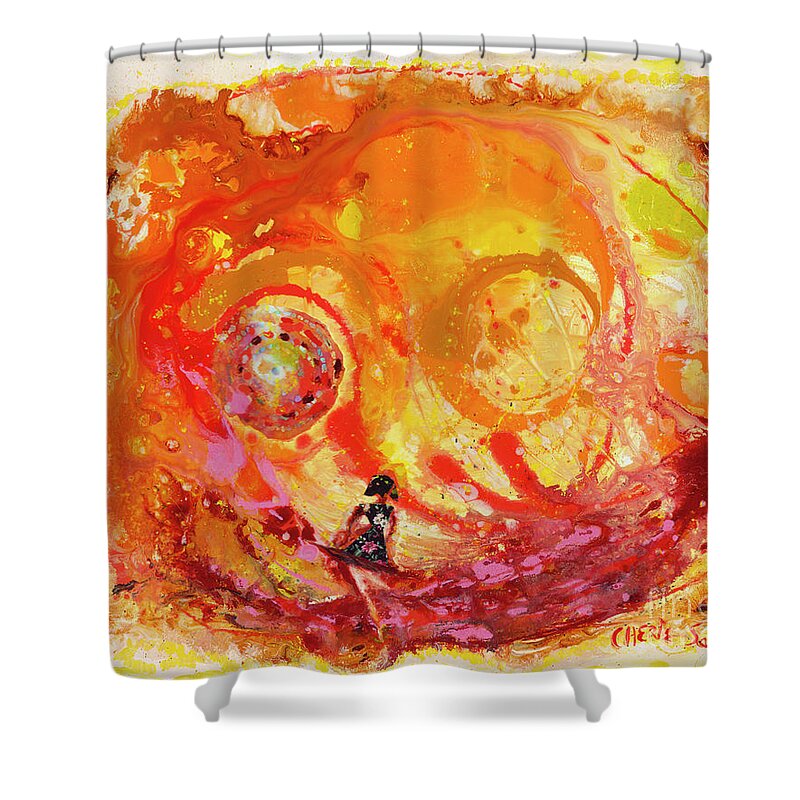 Sunbeams Ii Shower Curtain featuring the painting Sunbeams II by Cherie Salerno