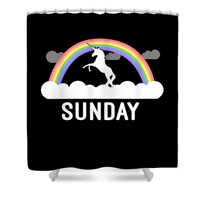 Funny Shower Curtain featuring the digital art Sunday by Flippin Sweet Gear